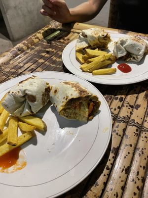 Tempeh Burrito + Lebanese Wrap  at Warung Mexicana in 