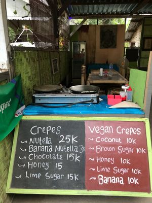 Crepes menu at Warung Mexicana in 