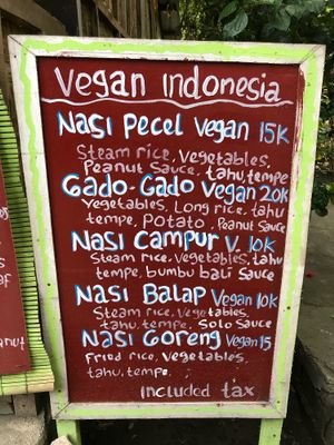 Vegan menu: Indonesian food at Warung Mexicana in 