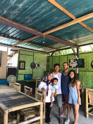 Our photo with the owners (left side)  at Warung Mexicana in 