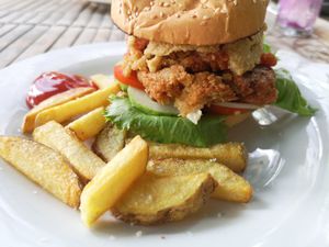 Falafel burger at Warung Mexicana in 