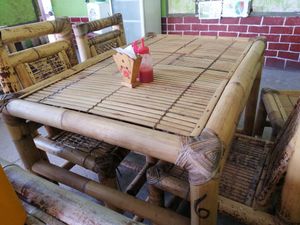 Bamboo tables! at Warung Mexicana in 