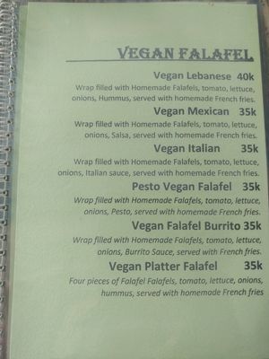 Menu at Warung Mexicana in 