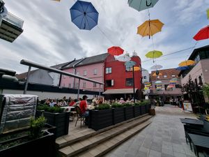 Large outdoor seating at Cozy Creperie & Coffee Shop in Vejle