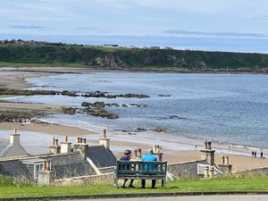 View from picnic benches less than a min away from the chippy   at Linda's Fish & Chips in Cullen