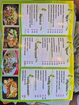Menu at Spring of Life - SOL in Bowral
