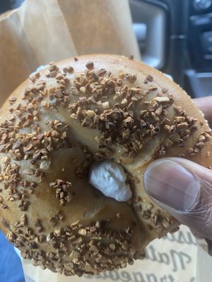 Garlic bagel  at Blazing Bagels in Seattle