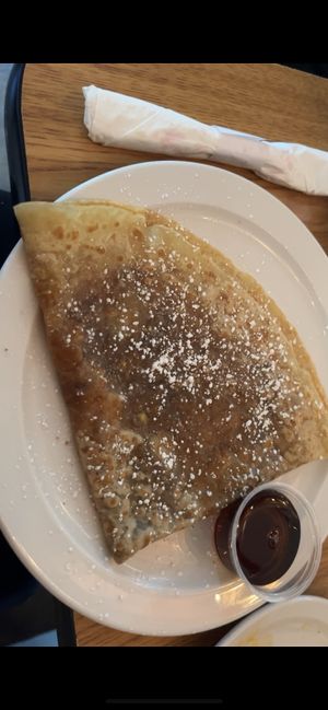Vegan cinnamon sugar crepes  at City Lights in Sylva