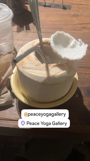 Fresh coconut from Thailand!  at Peace Yoga Gallery in Los Angeles