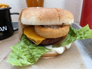Vegan burger  at Smiðjan Brugghús in Vik
