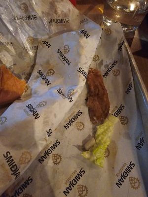 Extra bit of meat on the Vegan burger at Smiðjan Brugghús in Vik