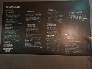 Menu Board  at Smiðjan Brugghús in Vik