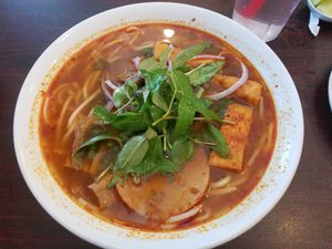 V17 bun bo hue / vegan spicy noodle soup  at Pho Palace in Arlington