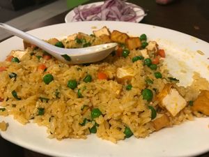 Fried rice with tofu and vegetables  at Pho Palace in Arlington