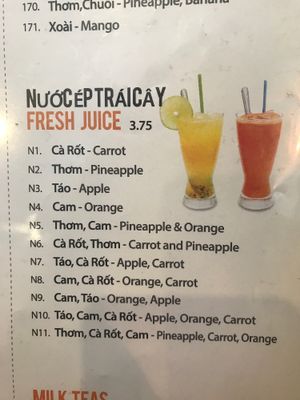 Juice at Pho Palace in Arlington