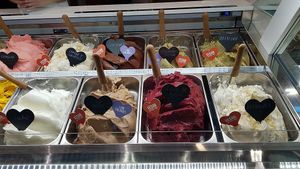 Vegan ice cream is clearly labelled at GM Caffe in Domzale