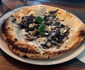 Vegan pizza with truffles. at Pizzeria Fuoriseria in Izola