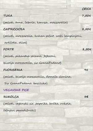 Vegan pizza on the menu at Pizzeria Fuoriseria in Izola