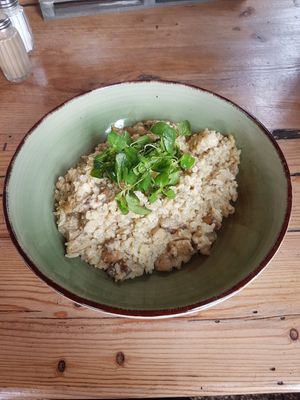 Mushroom risotto at Cona Tusek in Kocevje