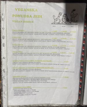 Extended menu  at Cona Tusek in Kocevje