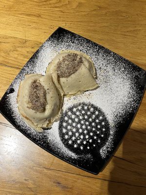 Vegan hazelnut pancakes  at Cona Tusek in Kocevje