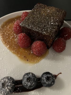Vegan sticky toffee pudding   at Carlucci Restaurant in Dunfermline
