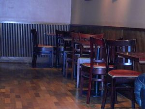 Part of indoor seating area at Caffe Nero in Peterborough