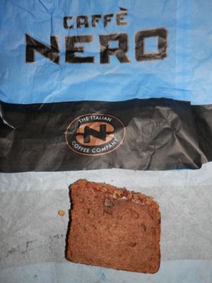 Walnut cake (vegetarian) at Caffe Nero in Peterborough