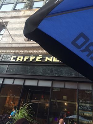 outside  at Caffe Nero in Boston