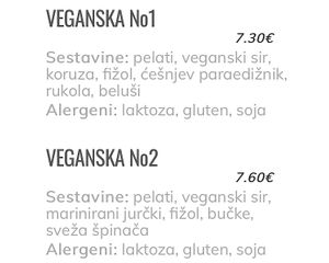 Vegan pizza on the menu at Fantom Bar in Slovenj Gradec