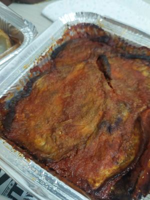 Parmesana de calabacín y berenjena at Gioia Caffetteria Gastronomia Vegana in Sassari