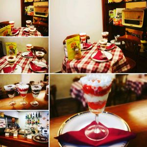 coppa alle fragole, tiramisù e zuppa inglese  at Gioia Caffetteria Gastronomia Vegana in Sassari