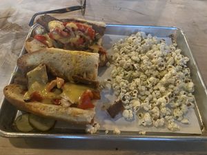 Vegan cheesesteak! Very tasty!!  at Root Down Brewing Company in Phoenixville