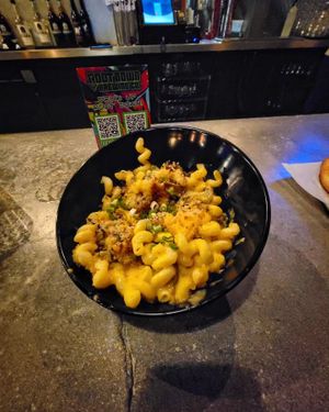 Vegan Truffle Mac-N-Cheese at Root Down Brewing Company in Phoenixville
