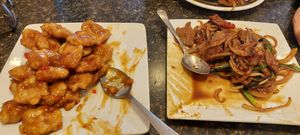 Left: Generals "Chicken" / Right: Mongolian Beef at China Kitchen in American Fork