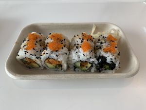 Spicy “tuna” maki at Beyond Sushi - Mulberry St in New York City