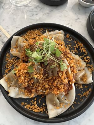 Shiitake truffle dumplings  at Beyond Sushi - Mulberry St in New York City