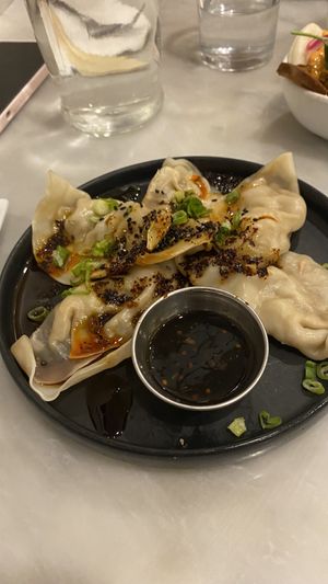 Beef dumplings  at Beyond Sushi - Mulberry St in New York City