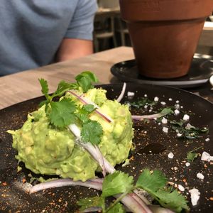 Yummy guacamole! Make sure to enjoy it with the sprinkled salt and spices.  at Beyond Sushi - Mulberry St in New York City