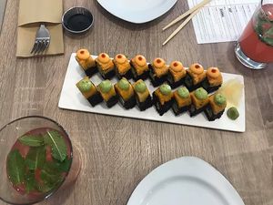 Two rolls at Beyond Sushi - Mulberry St in New York City