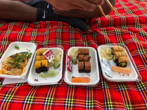 Spicy mango, dumpling, barbecue jackfruit roll at Beyond Sushi - Mulberry St in New York City