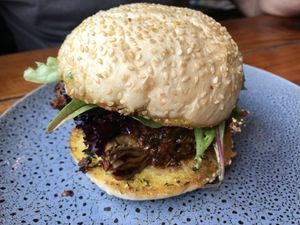 Lasagne burger  at Little Clive in Annerley