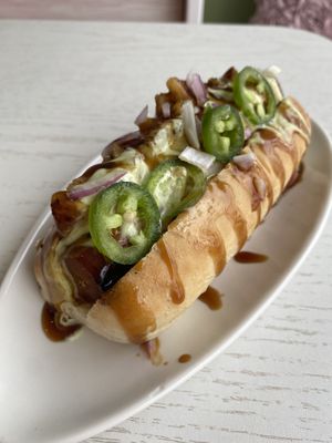 Maui Waui carrot dog  at Eden Cafe & Bakeshop in Batavia