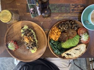 Full breakfast & avo on toast! at Namaskara Coffee & Superfoods in Ubud