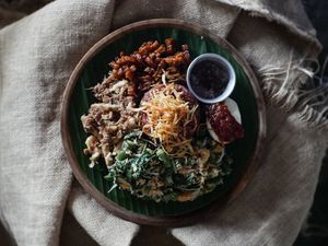 Balinese nasi campur at Namaskara Coffee & Superfoods in Ubud
