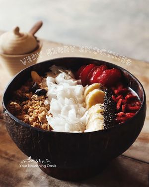 Made with Maqui berry extract, strawberries, blueberries, banana, and our house-made almond milk, this bowl is packed with antioxidants and delicious flavors.🤤 at Namaskara Coffee & Superfoods in Ubud