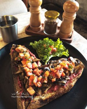 Our Hummus On Toast is a delicious and nutritious breakfast option that will leave you feeling satisfied and energized for the day ahead!

We served it from 07:30 AM - 05:00 PM. at Namaskara Coffee & Superfoods in Ubud