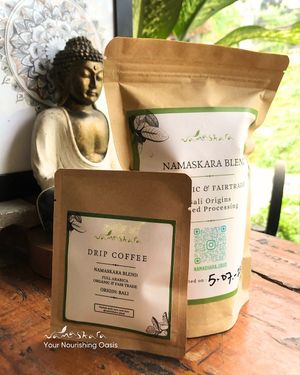 Bring the café experience to your home with our coffee drip sachets and whole beans pack! at Namaskara Coffee & Superfoods in Ubud