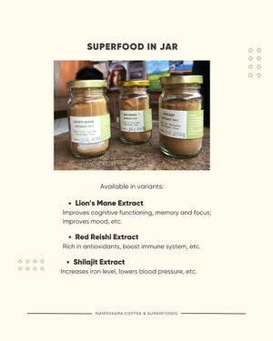Packed with nutrient-rich ingredients, our superfood extracts are now available at our coffeeshop for you to enjoy in the comfort of your own home. at Namaskara Coffee & Superfoods in Ubud
