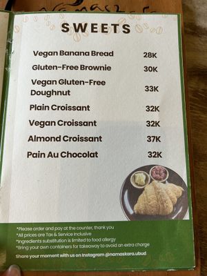 Menu July  at Namaskara Coffee & Superfoods in Ubud